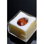 Ungefasster cognacfarbener ovaler Citrin im Facettenschliff (ca. 8ct, 16x11x7,2mm)