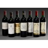 7 Flaschen diverse Bordeaux: 2 Flaschen 1996 Chateau Teyssier, Puisseguin St. Emilion, je 1 Flasche