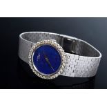 Chopard 750 WG Schmuckarmbanduhr mit Brillantlunette (zus. ca. 1ct/VSI/W), und Lapislazulizifferbla