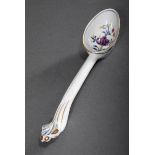 Meissen Löffel "Zwiebelmuster, bunt" mit Goldstaffage, L. 22cm, min. berieben