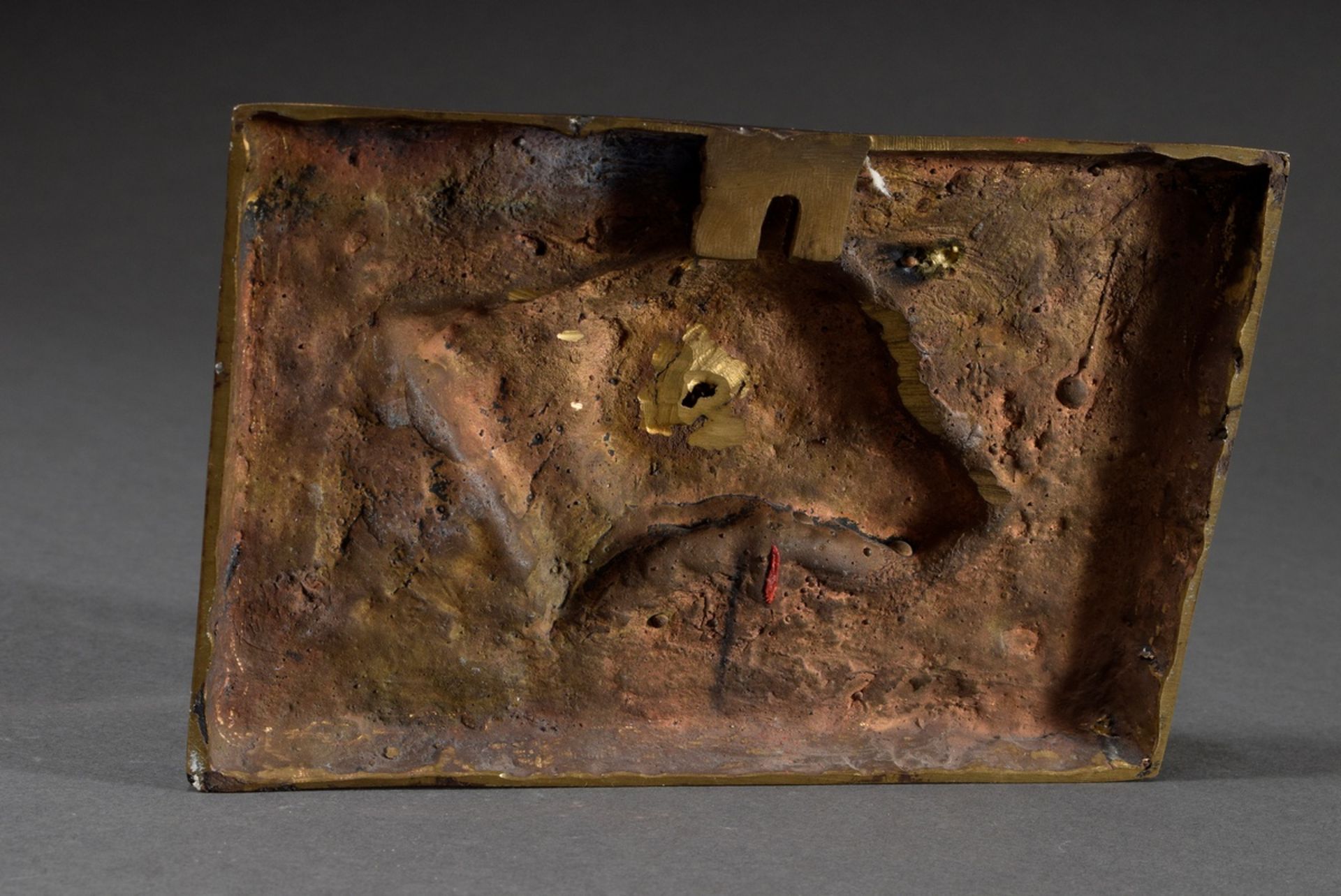 Bronze plaque "Head of a hunting dog", founder's stamp: Noack/Berlin, 11x17cm - Image 2 of 3