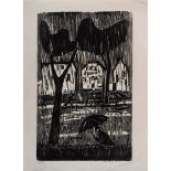 Drewes, Werner (1899-1985) "Rain" 1959, Farbholzschnitt, 27/30, u. sign./dat./betit., WVZ Rose 207,