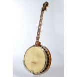 Tenor Banjo, Paramount, William L. Lange, New York, Modell Tourraine de Luxe, USA 1920s, Dowelstick