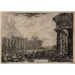 Piranesi, Giovanni Battista (1720-1778) "Hera Tempel in Paestum", Kupferstich, PM 47,5x68cm, BM 51x