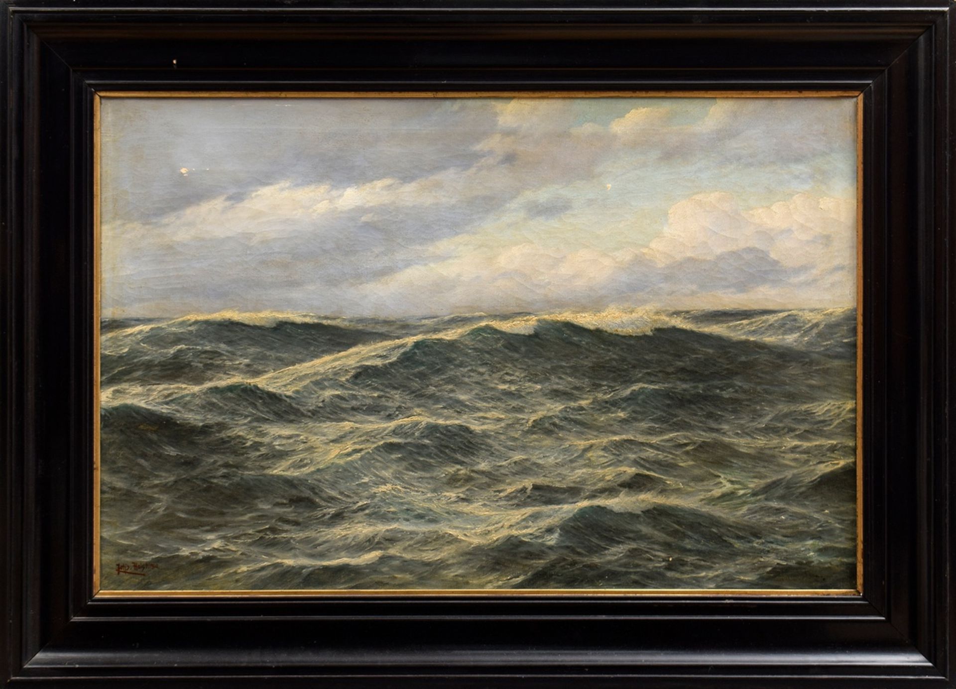 Holst, Johannes (1880-1965) " Swell under cloudy sky" 1910, oil/canvas, b.l. sign./dat., 66x100cm ( - Image 2 of 7