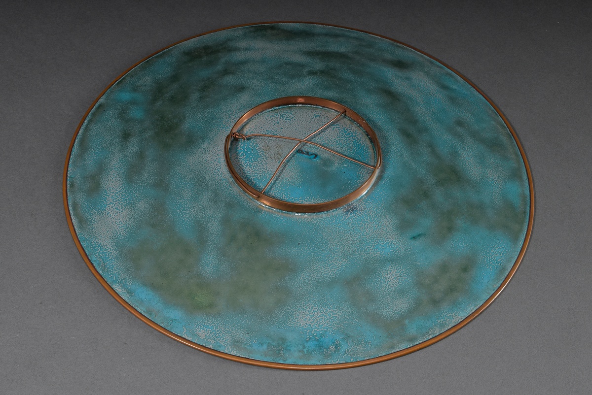 Sperschneider, Ragna (1928-2003) large plate with graphic pattern, copper with polychrome enamel, v - Image 3 of 4