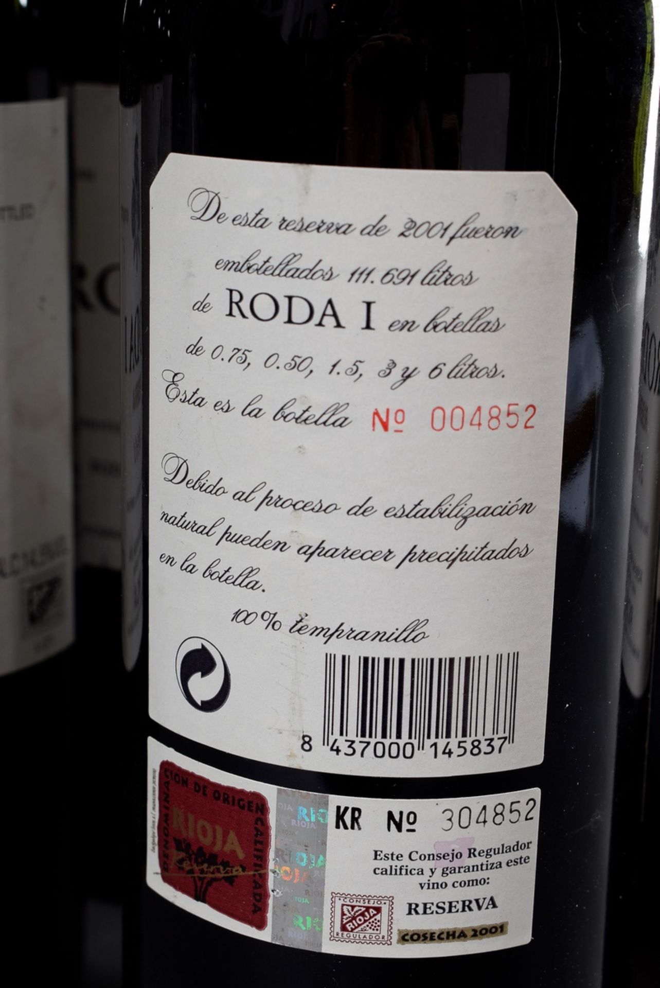 11 Bottles 2001 Bodegas Roda 'Roda I' Reserva, Rioja DOCa, Spain, red wine, 0,75l., contains sulphi - Image 3 of 4