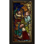 Kirchenfenster „Anbetung der Könige“, Bleiverglasung, wohl Österreich 15./16.Jh., 73x34cm, restauri