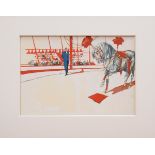 Busch, Wilhelm Martin (1908-1987) "Zirkus: Dompteur mit Pferd" (wohl für Buchillustration), Tinte/A