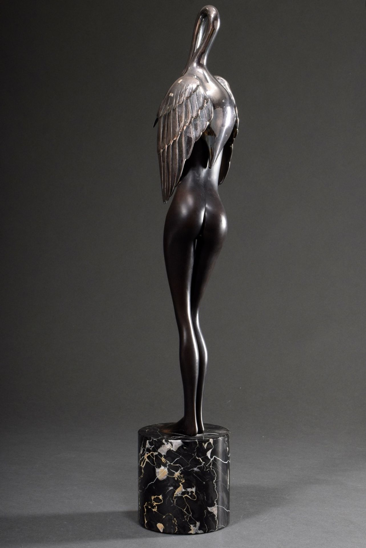 Bruni, Bruno (*1935) "Leda with the swan", bronze partly silvered, sign. and num. 26/1000, foundry  - Image 3 of 7