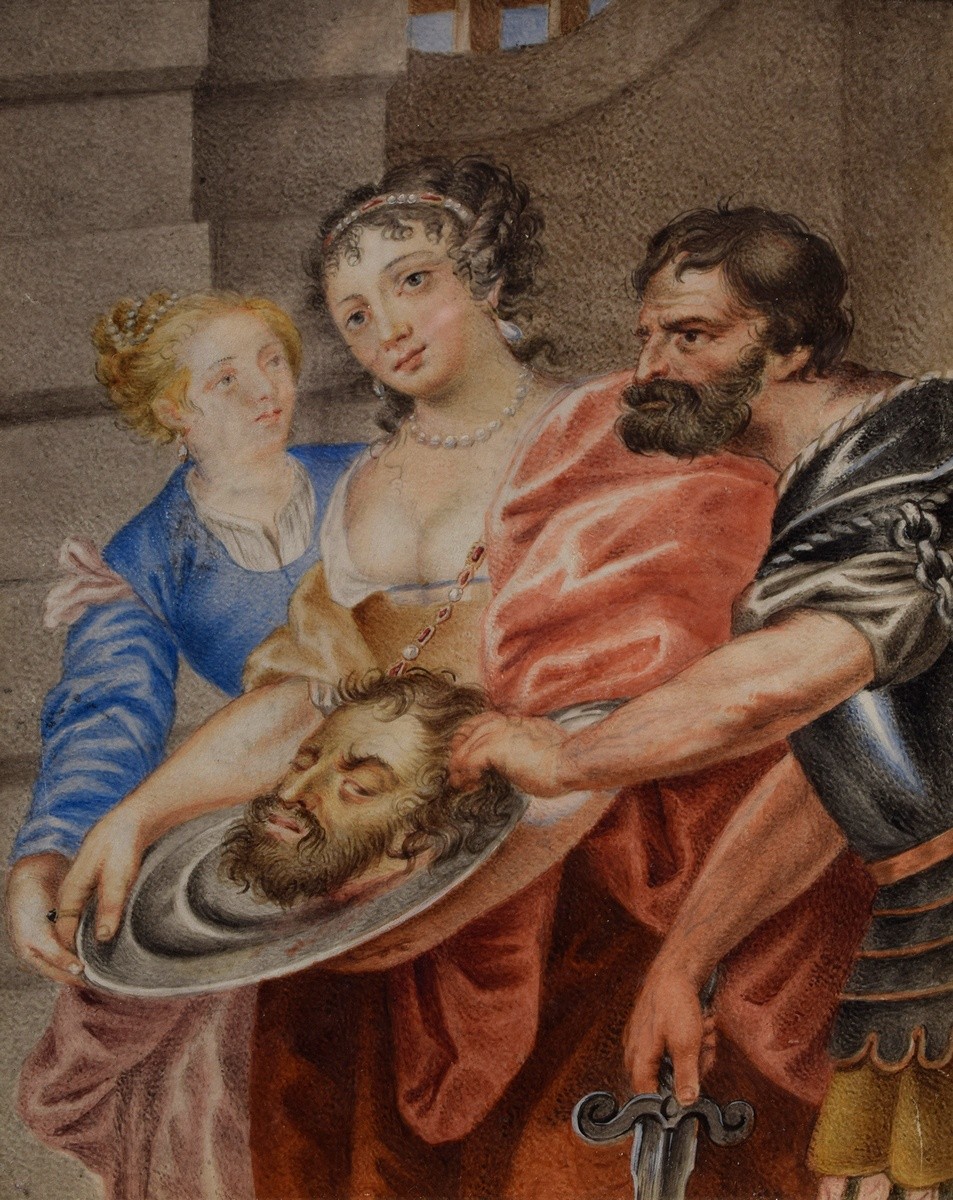 Unknown copyist c. 1700 "Herodias and Salome with the head of John the Baptist" after Peter Paul Ru - Image 2 of 3