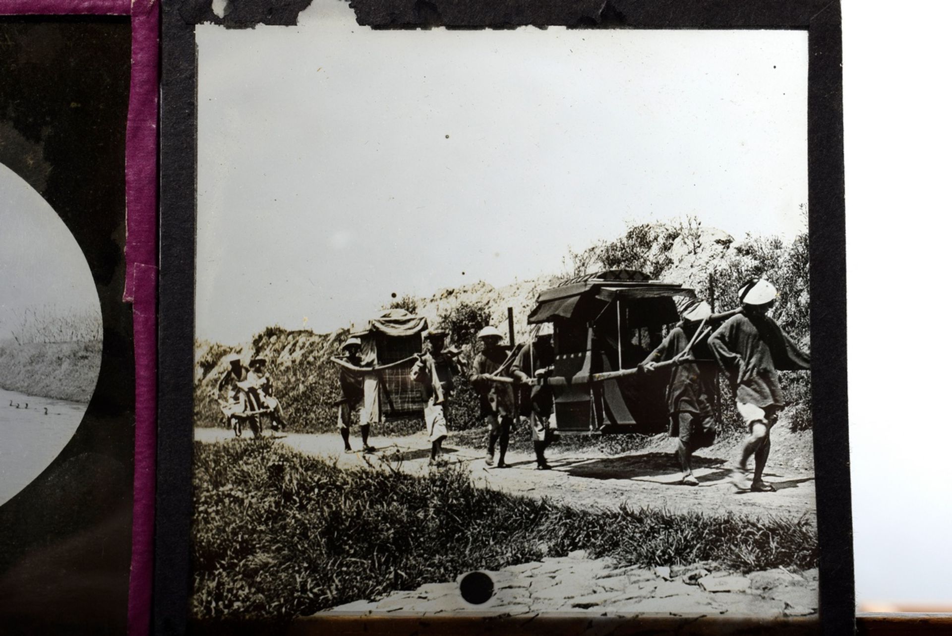 5 Various wooden boxes with approx. 274 glass slides, historical photographs of China and Europe fr - Image 2 of 13