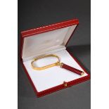 Cartier Lupe "Les must de Cartier" mit Chinalack Griff und vergoldeter Fassung, Nr. 10983, L. 12,5c