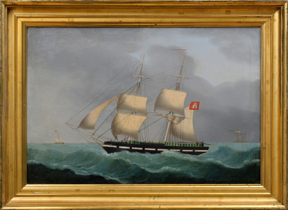 Petersen, Lorenz (1803-1870) "Johannes of Hamburg" 1846, oil/canvas, doubled, b.r. sign./dat., 41x6 - Image 2 of 6