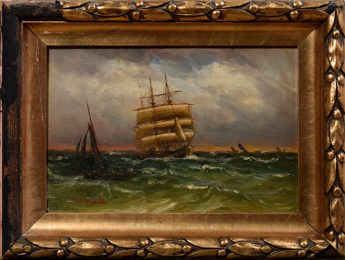 Jensen, Alfred (1859-1935) "Sailor in the evening light" oil/canvas, b.l. sign., magnificent frame  - Image 2 of 4