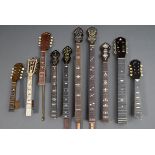 10 Banjo Hälse diverser Hersteller, Gitarrenbanjo, Mandolinenbanjo, Tenor Banjo 17 Bünde (2x), Plec
