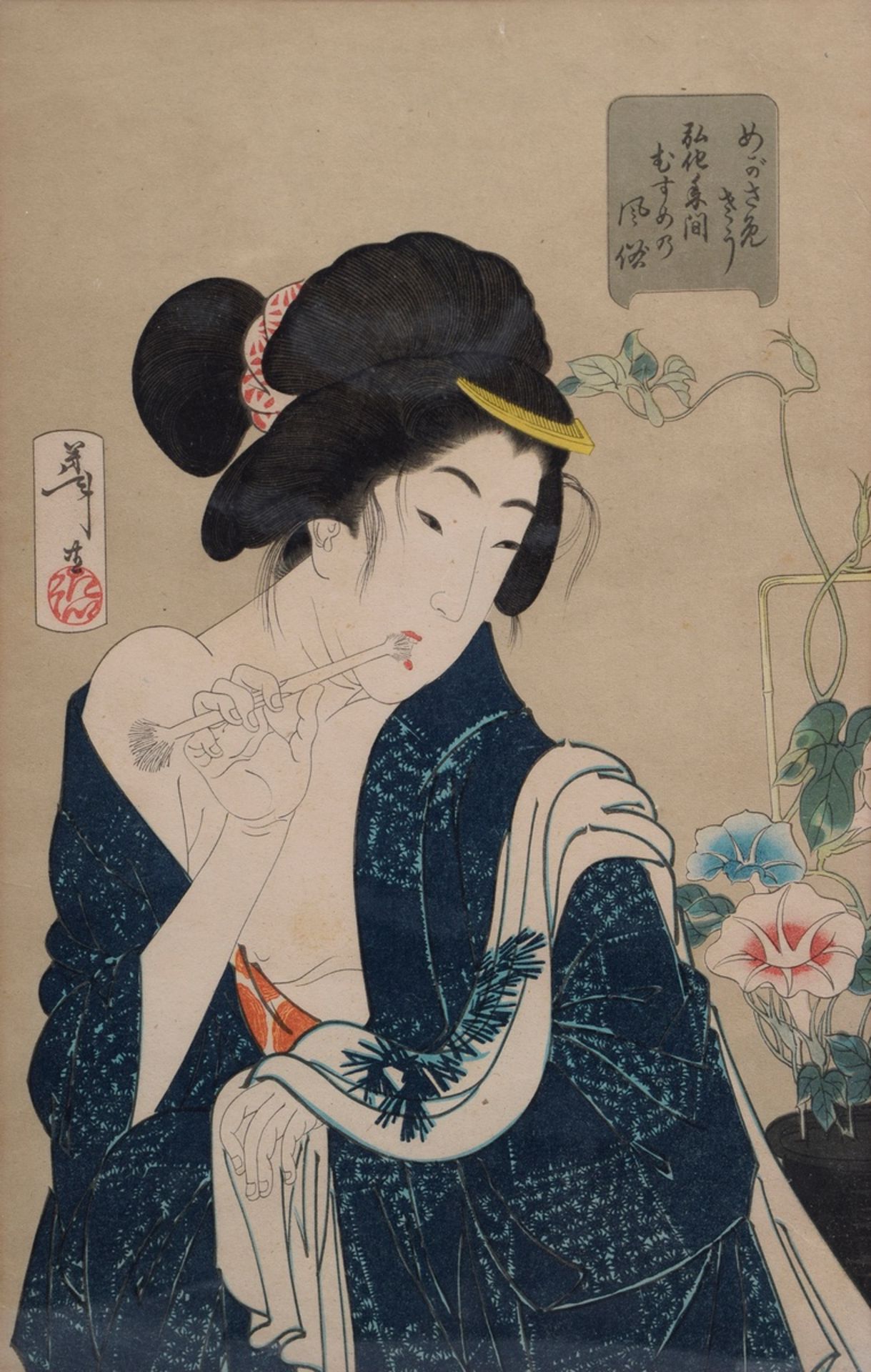 6 Yoshitoshi, Tsukioka (1839-1892) Colour woodblock prints from the series "Fûzoku sanjunisô" = 32  - Image 19 of 19