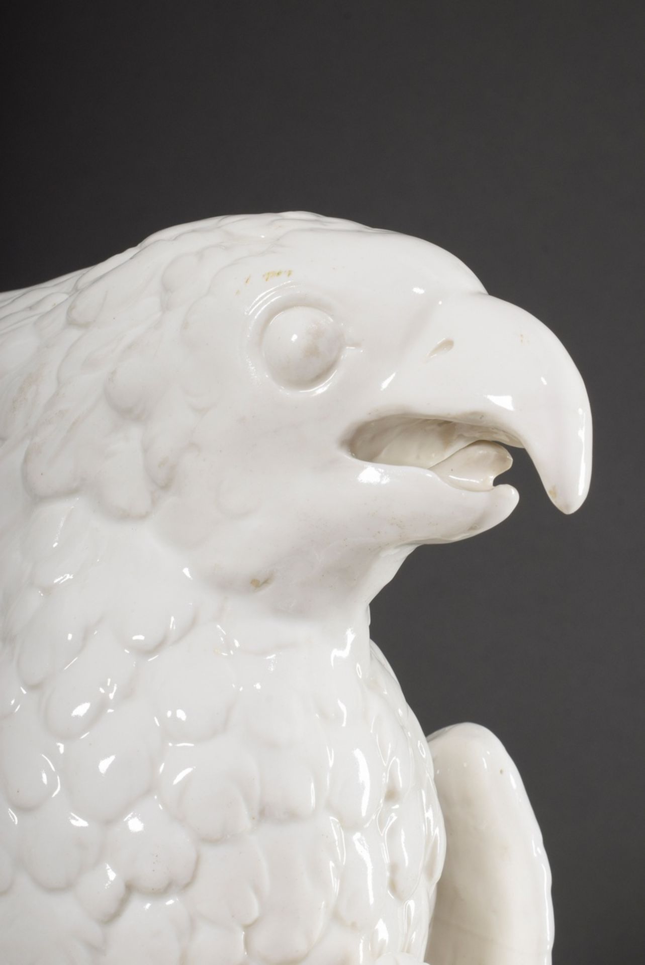 Nymphenburg "Cockatoo with closed wings", white porcelain, incised no. 448, bossier no. 3, diamond- - Image 4 of 7