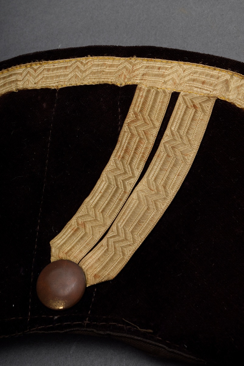 2 Various parts: Admiral's two-pointed hat (l. 47cm), and 2 badges "Imperial Navy" mounted on cloth - Image 3 of 6