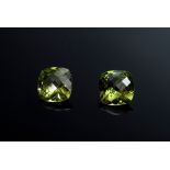 Paar ungefasste Peridots im Facettenschliff (zus. ca. 5ct, 5,8x5,8x3,7mm)