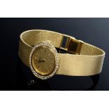 Feine GG 750 Chopard Armbanduhr, Handaufzug, ovale Achtkantdiamantlünette (zus. ca. 0.51ct/VSI/W),