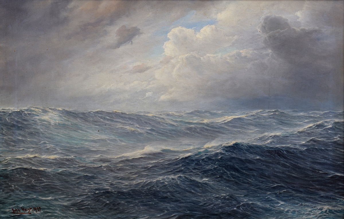 Holst, Johannes (1880-1965) "Swell with approaching storm" 1927, oil/canvas, b.l. sign./dat., 67,8x