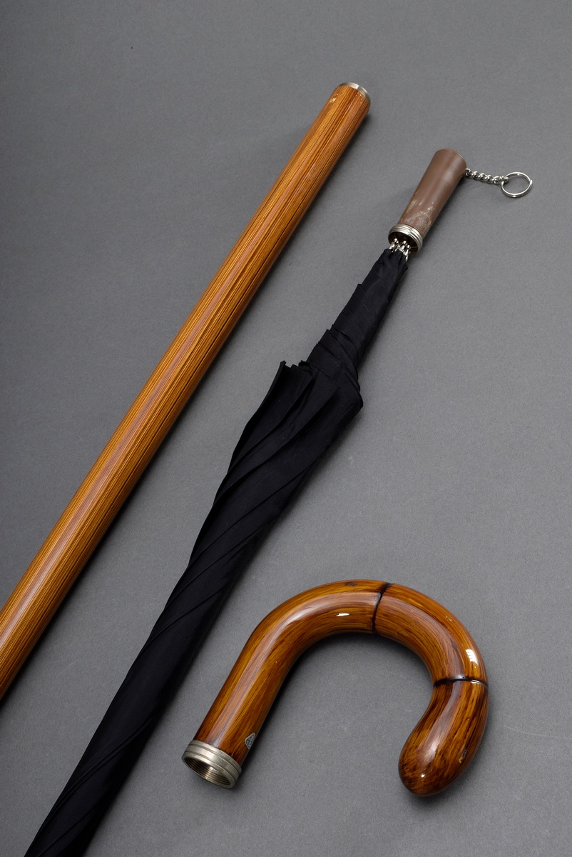 Modern functional stick with integrated umbrella, l. 90cm, small defects - Image 3 of 6