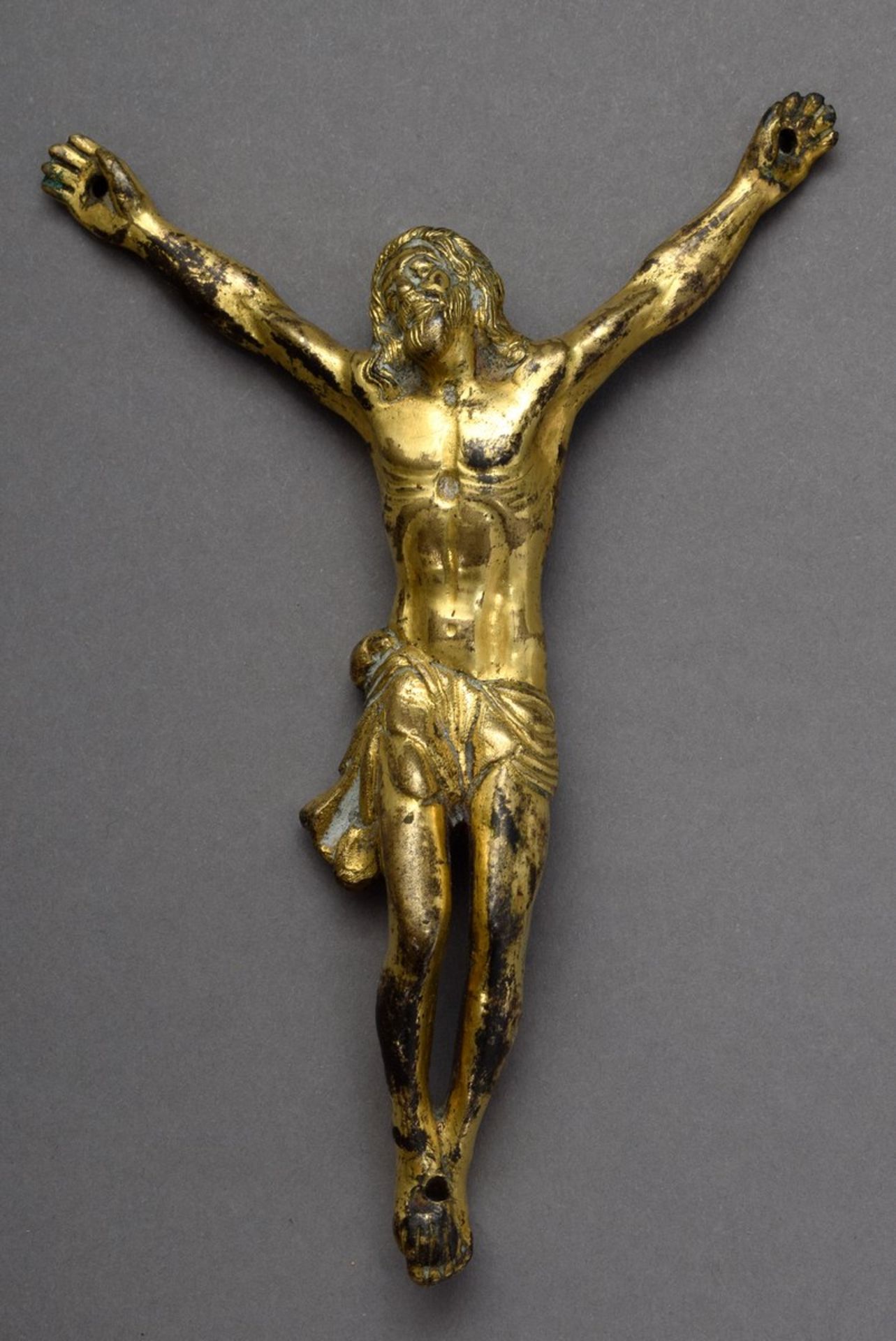 Small "Corpus Christi", with arms stretched upwards and head turned to the right, three-nail type,  - Image 5 of 7