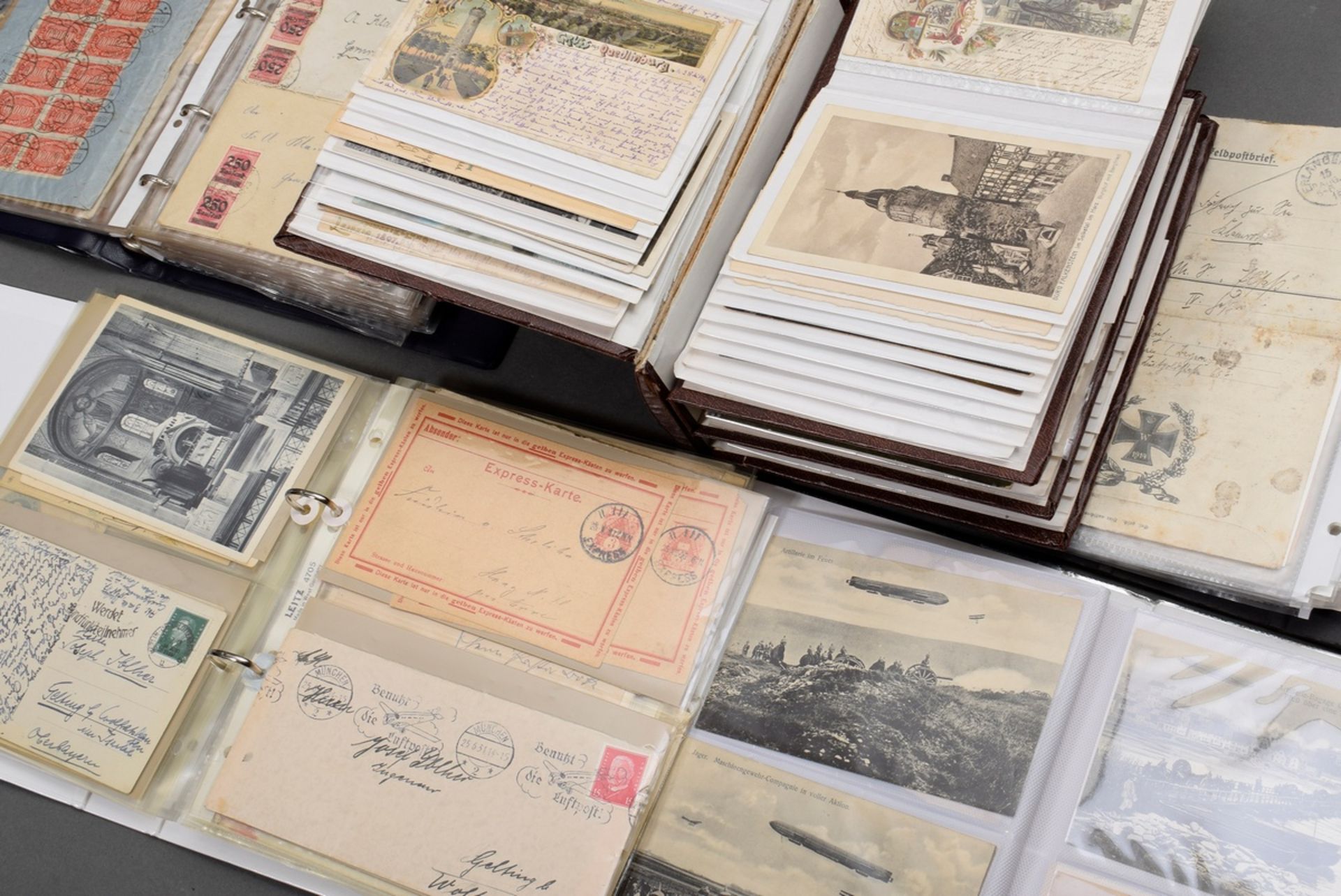 5 Diverse Alben alte Postkarten, Briefe und Umschläge: Ansichten, Historische Persönlichkeiten, Pro - Bild 3 aus 9