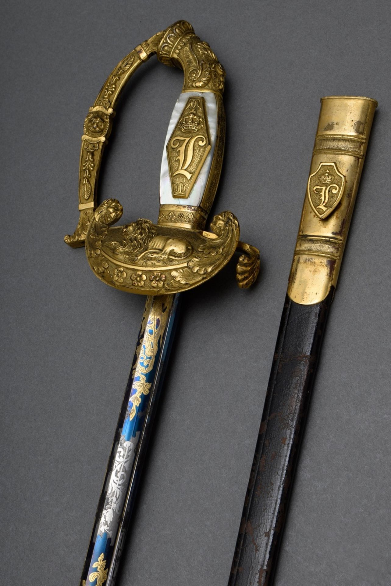 Bavarian civil servant's sword from the reign of King Ludwig I (1825-1848) or King Ludwig II (1864-