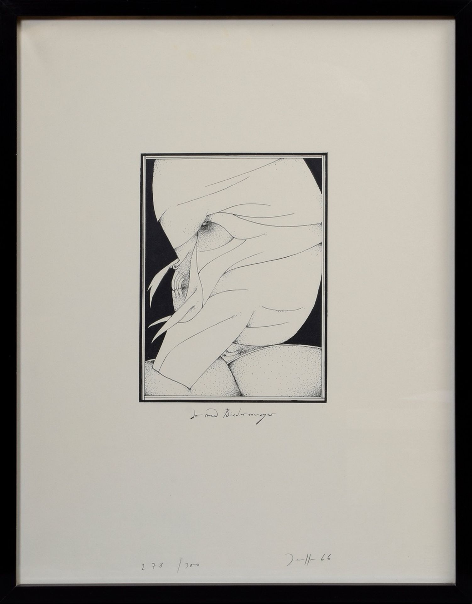 Janssen, Horst (1929-1995) "Dr. med. Biedermeyer" 1966, lithograph, 278/300, b. sign./num./dat., PM - Image 2 of 3