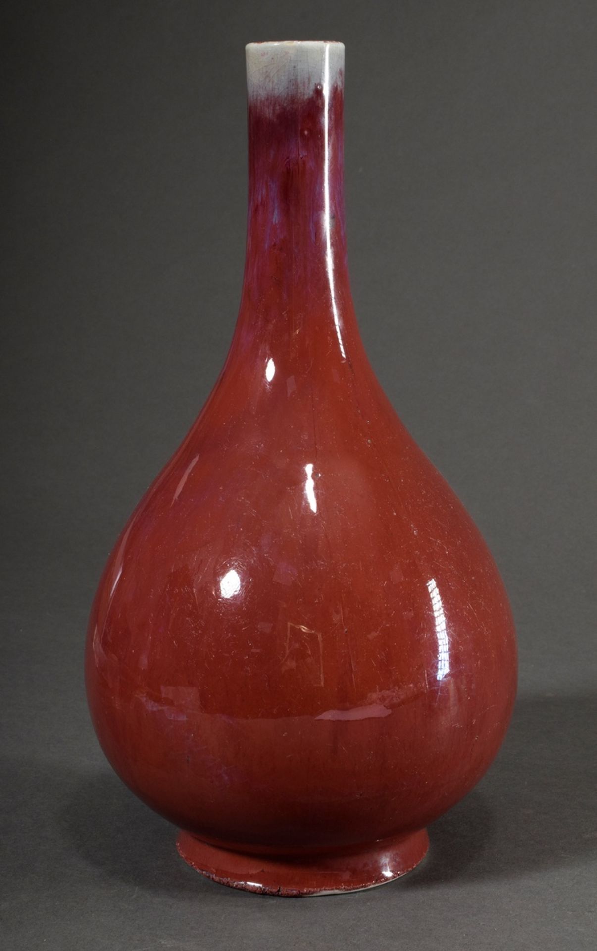 Große chinesische Enghals Vase mit Flambé Glasur, H. 37cm - Bild 2 aus 4