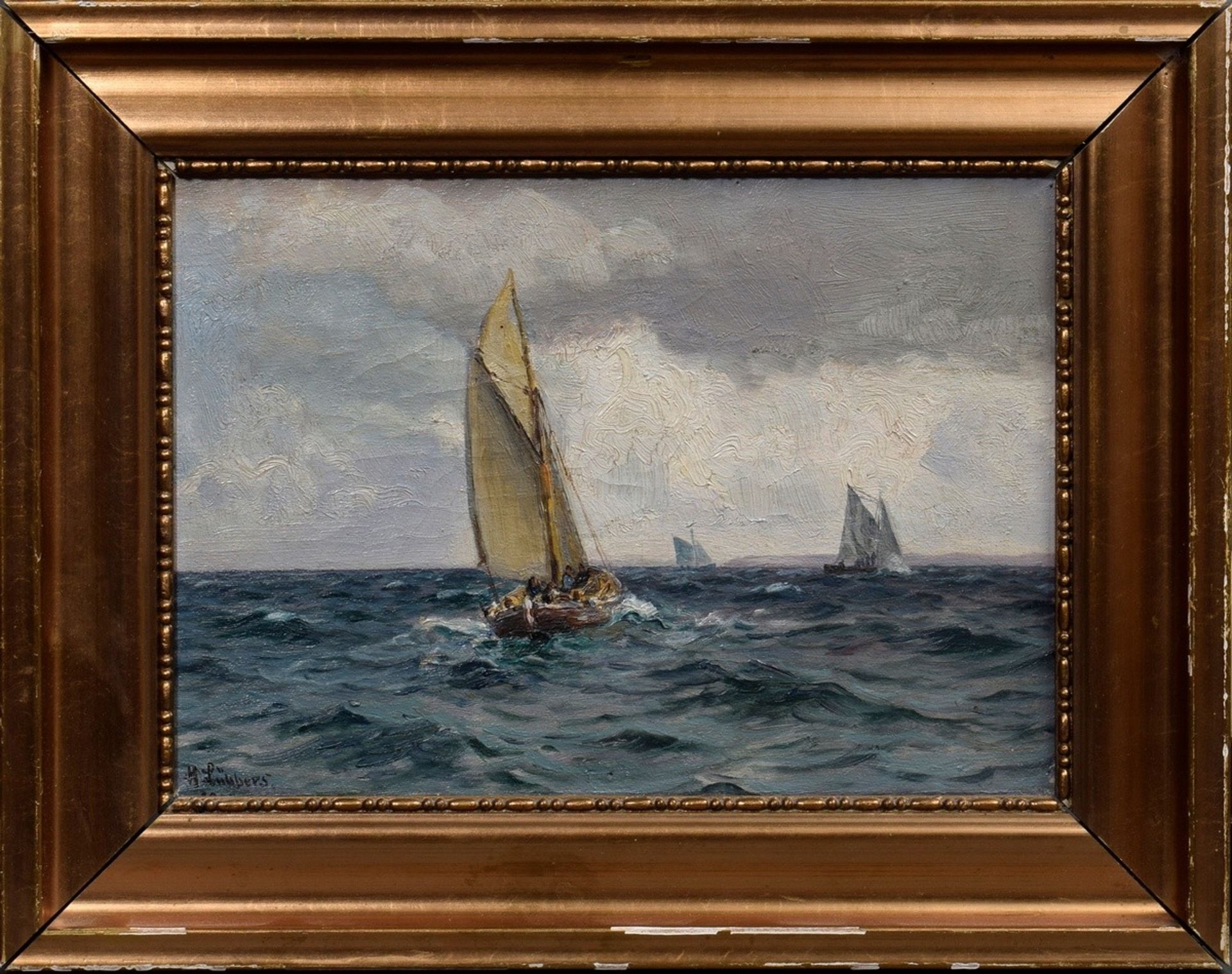 Lübbers, Holger Peter Svane (1850-1931) "Sailor on open sea" 1918, oil/canvas, b.l. sign./dat., plu - Image 2 of 4