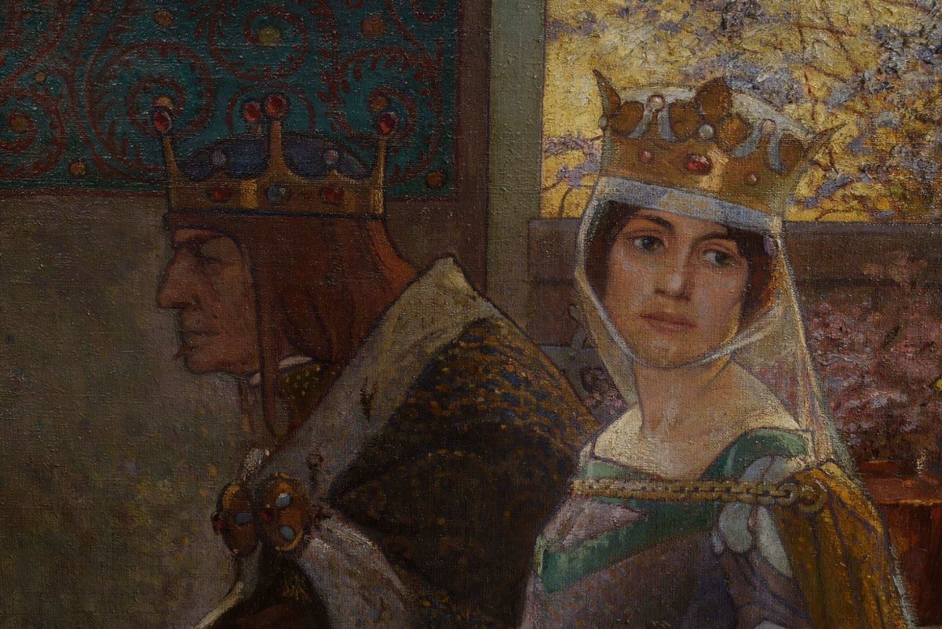 Berggren, Edvard (1876-1961) "Queen and Page" 1908, after Heinrich Heine poem: " There was an old k - Image 3 of 12