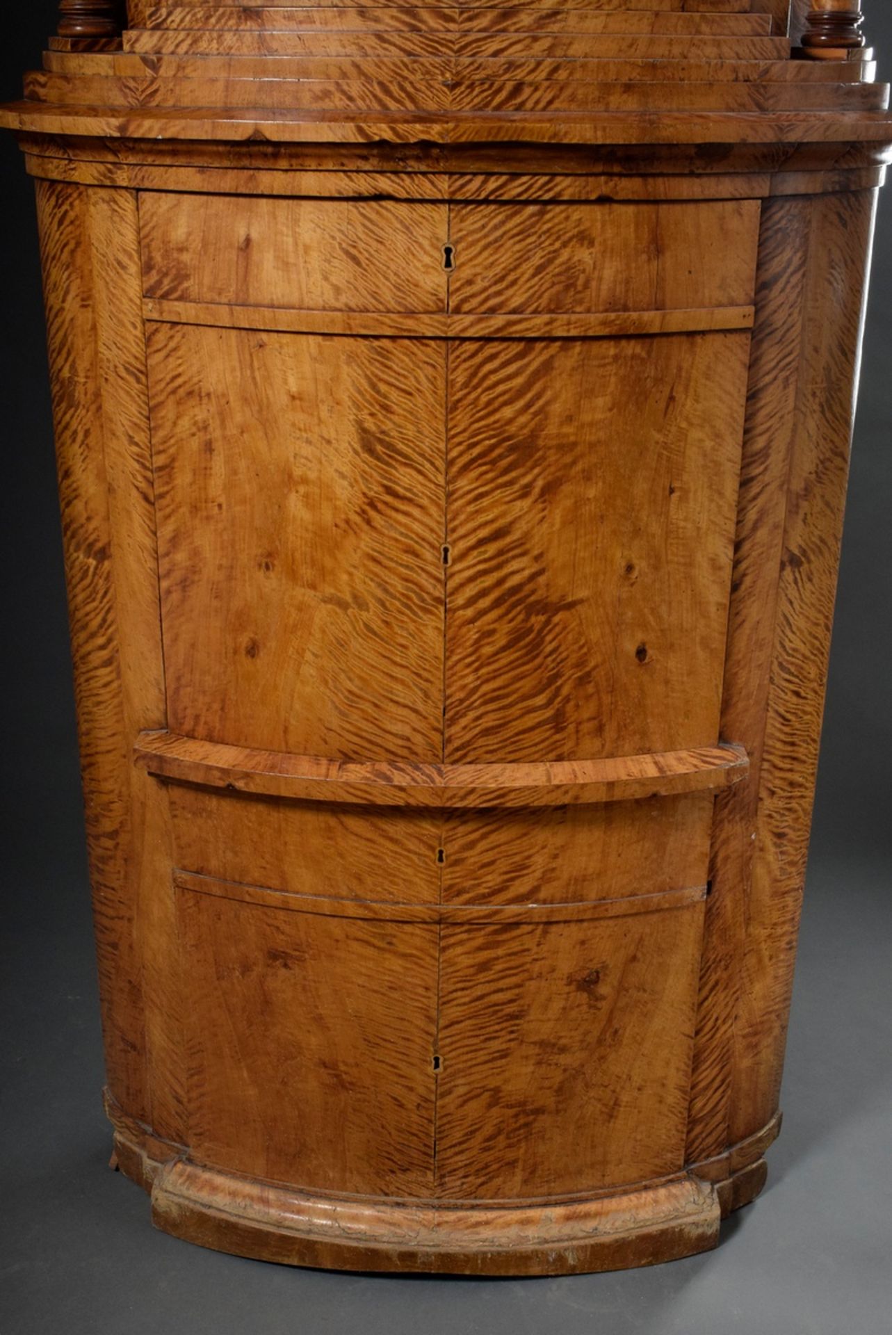 Imposing Empire corner writing cabinet with semi-circular front and lateral full columns in the top - Image 3 of 14