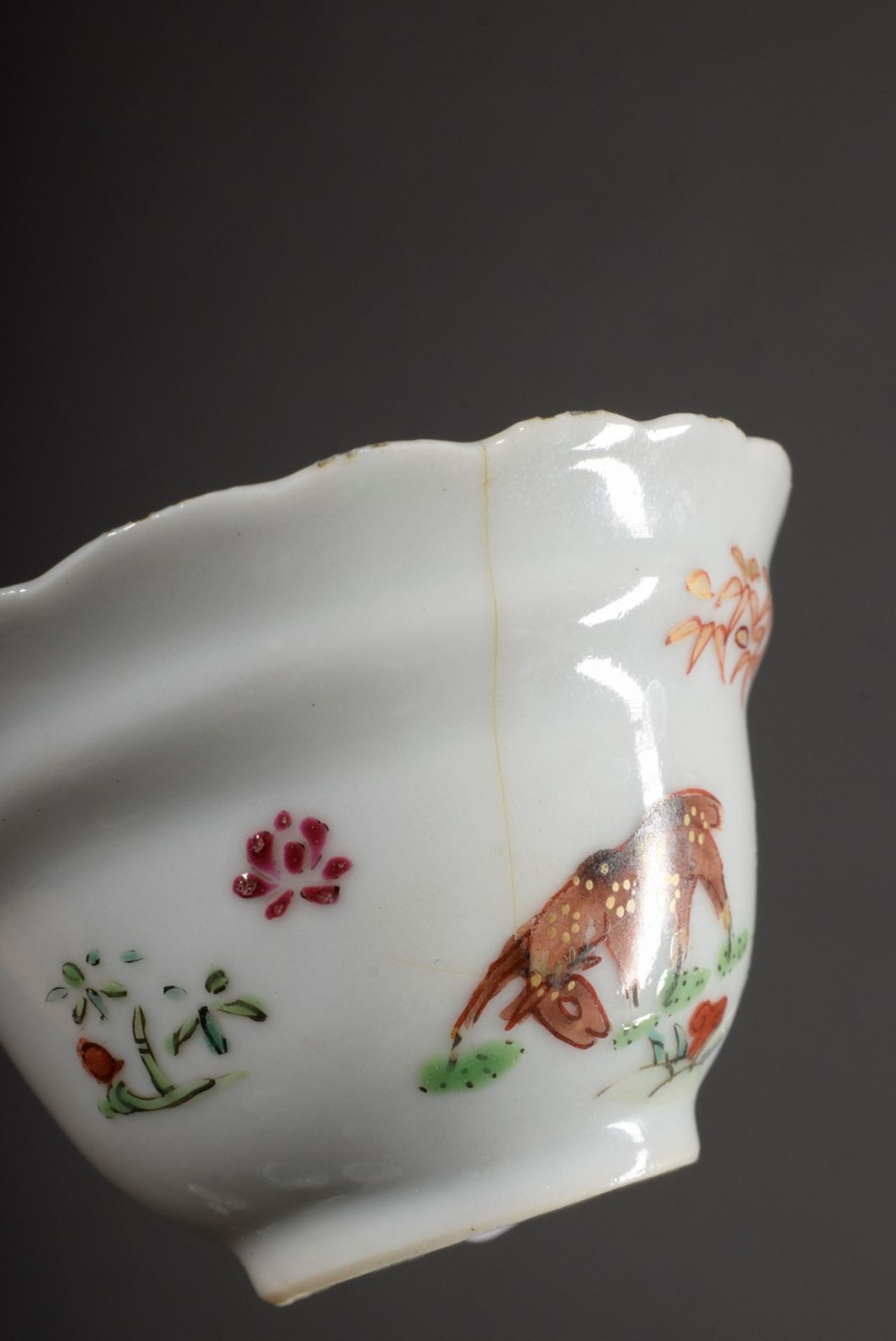 15 Diverse Teile chinesisches Porzellan: 2 Tassen (H. 6/6,5cm), 5 Koppchen (H. 3,6/4cm), 1 fünfecki - Bild 13 aus 14