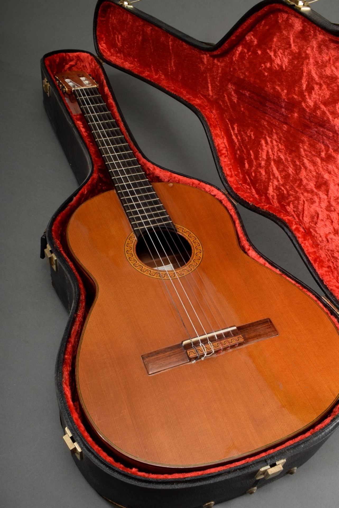 Classical guitar or Flamenco guitar, José Ramirez, Spain 1975, spruce top, back and sides of West I - Image 10 of 25