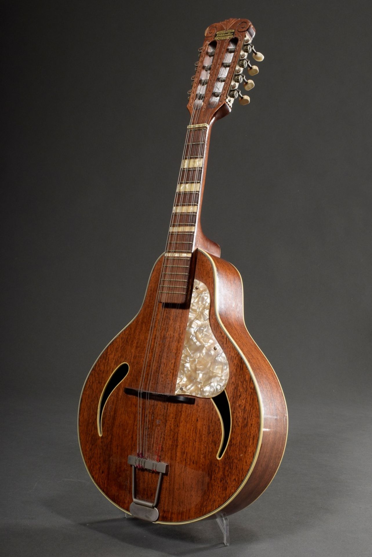 Mandoline Höfner "Cats Eye", Model 545, Mahagoni-Ausführung, Deutschland um 1970, L. 66cm, B. 26,5c