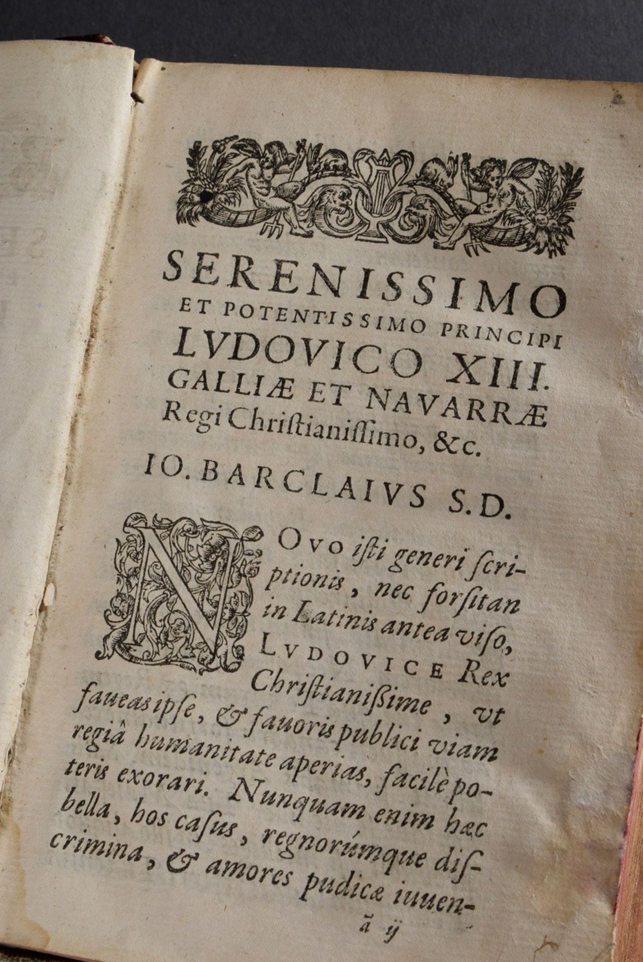 Band Barclay, John (1582-1621) "Argenis" 1621 (1. Auflage), geprägter Ledereinband, lateinisch, ca. - Bild 5 aus 5