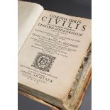 Band Gothofredus, Dionysius (Denis Godefroy 1549-1622) „Corpus Juris Civilis cum notis“, Frankfurt
