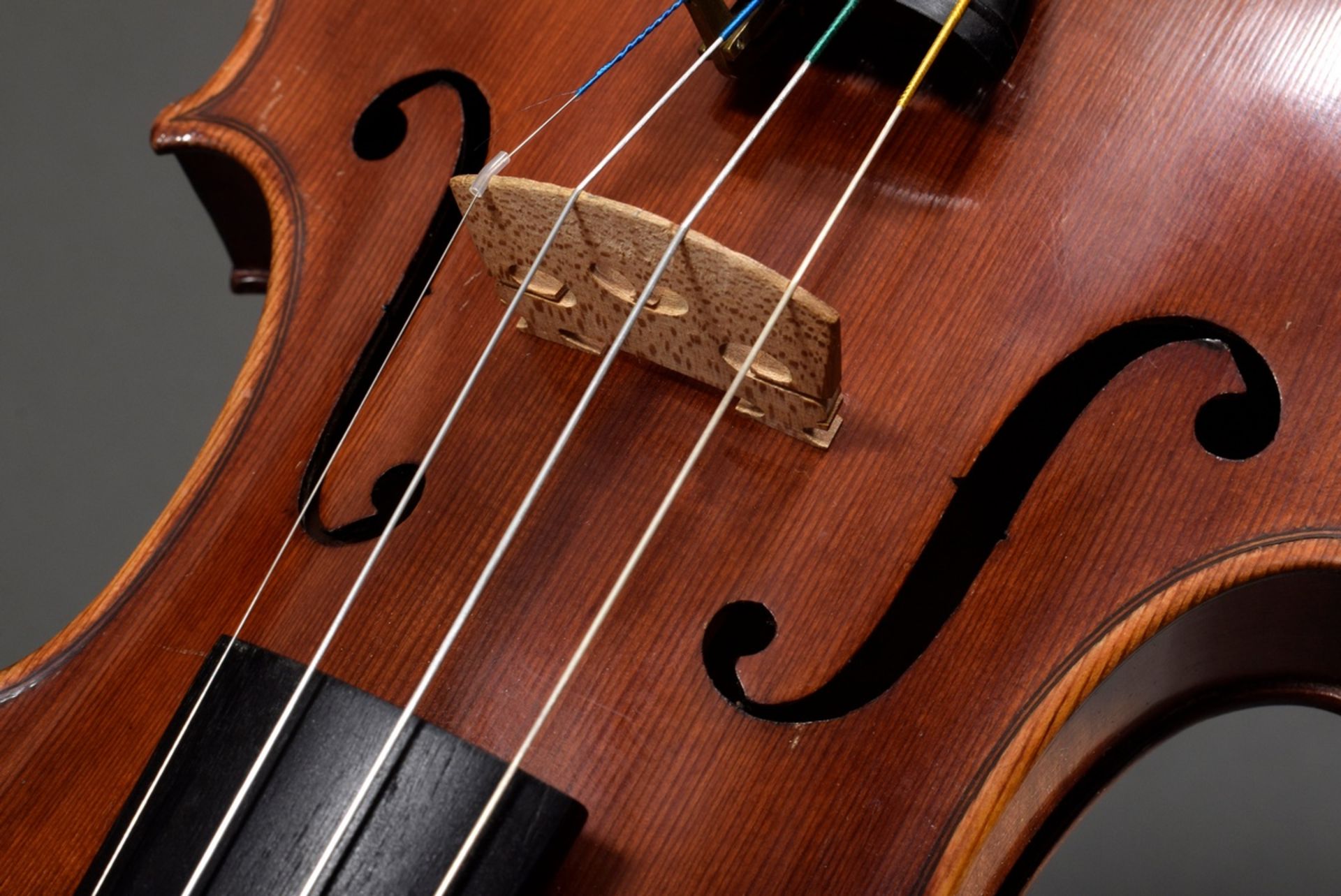 Violin, probably Heinrich Moritz Schuster, Markneukirchen 1st half of the 20th century, with case ( - Image 10 of 19