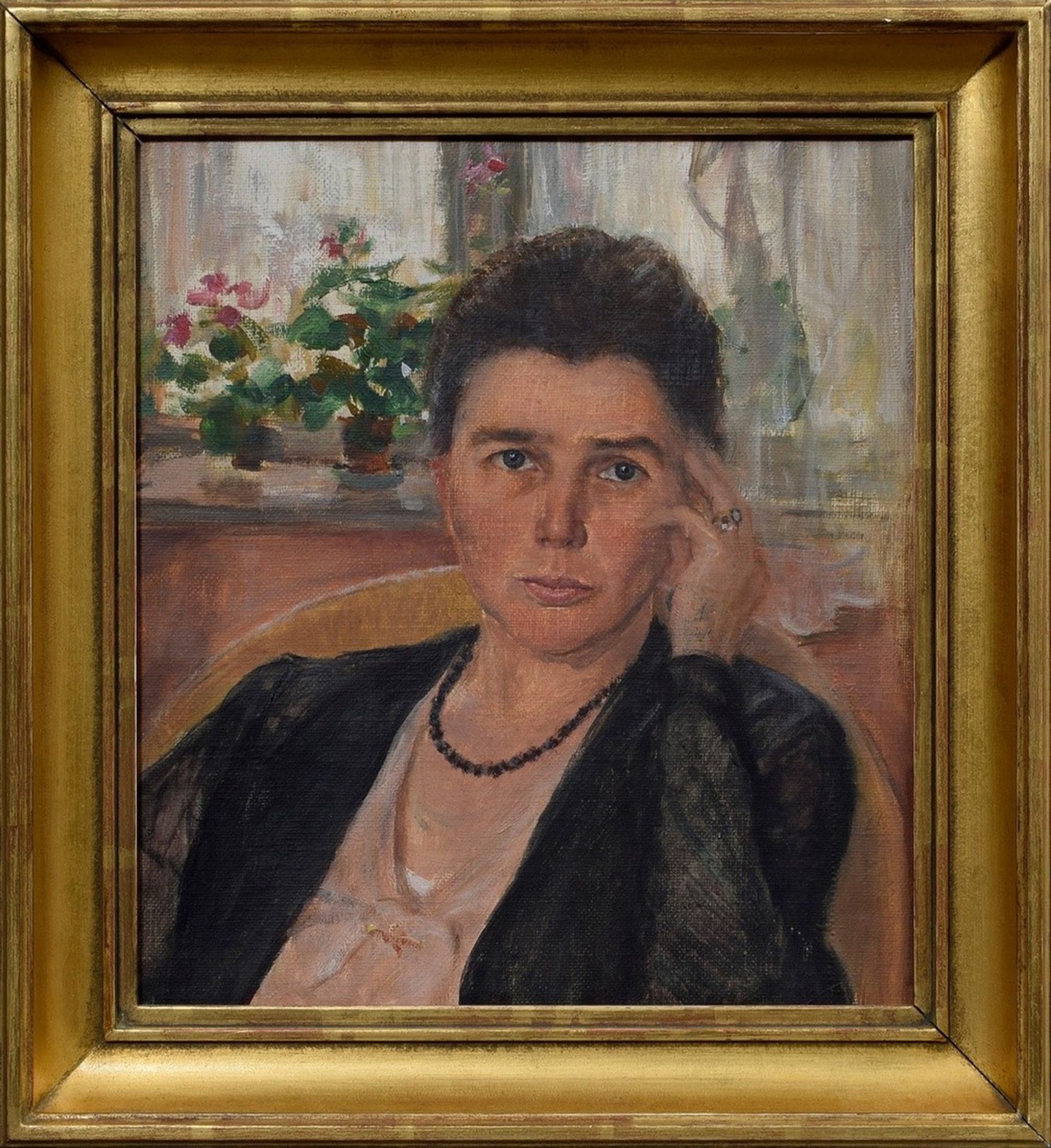 Malura, Oswald (1906-2003) zugeschr. "Marianna Cremer (geb. Praetorius)", Öl/Leinwand, verso bez.,  - Bild 2 aus 4