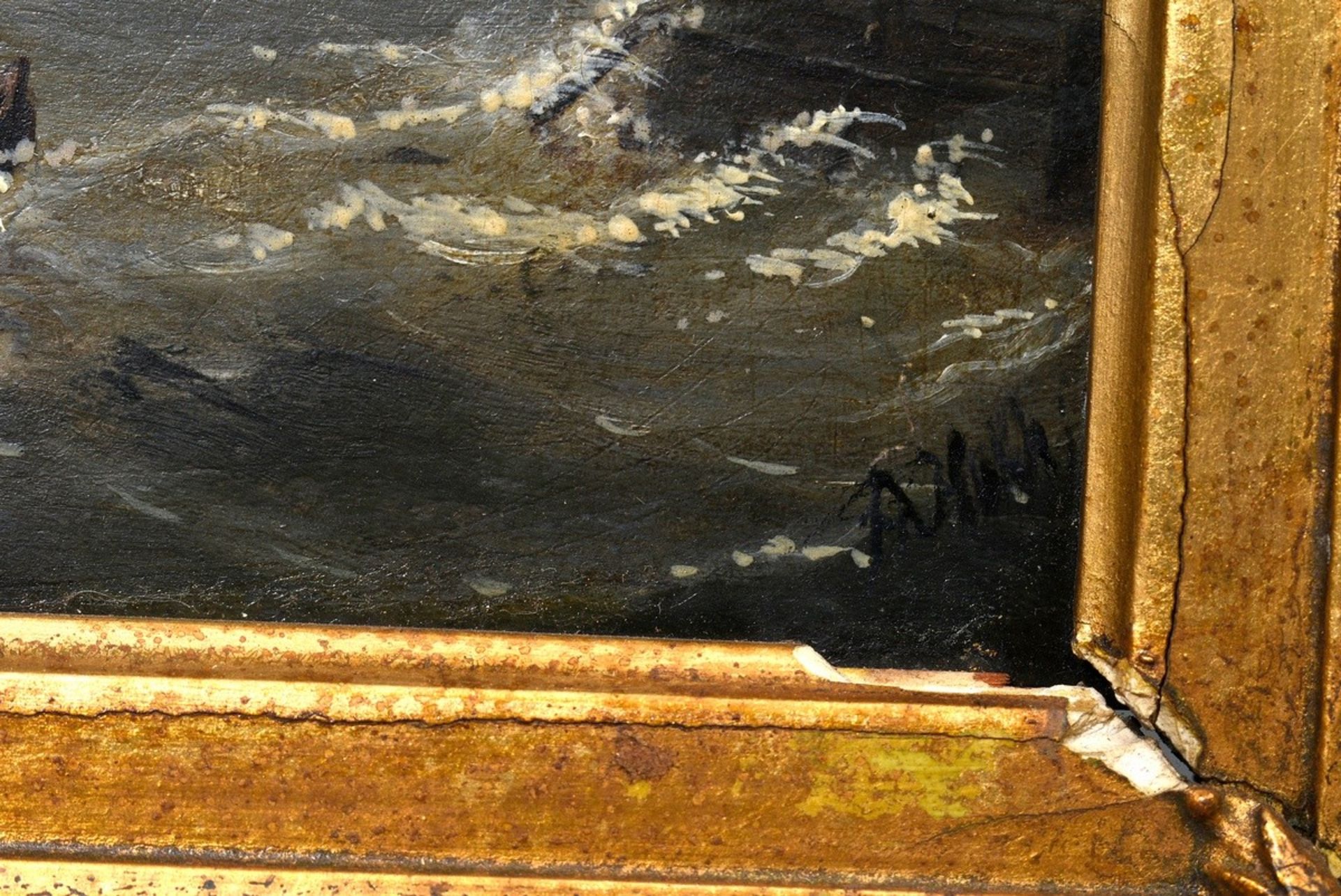 Hulk, Abraham I (1813-1897) "Dutch sailor off the coast", oil/wood, bottom right signed, magnificen - Image 3 of 4