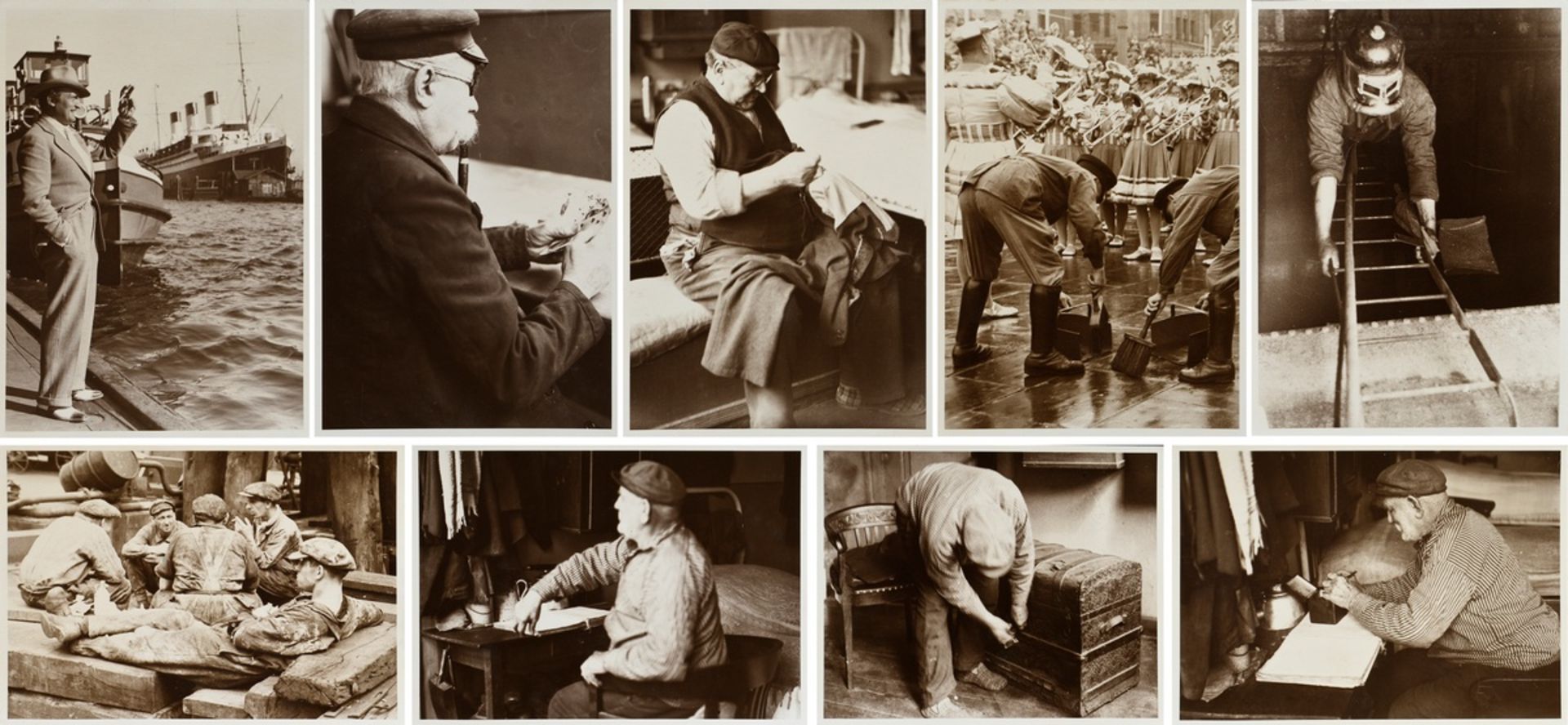 9 Schorer, Joseph (1894-1946) "Hamburg motifs (sailors, workers, Hans Albers)", photographs mounted