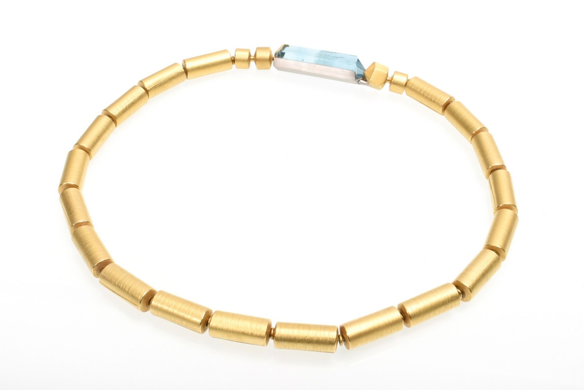 4 pieces avant-garde GG 900 tube necklace (68,8g, l. 44cm) with 3 different clasps: rutile quartz p - Image 5 of 11
