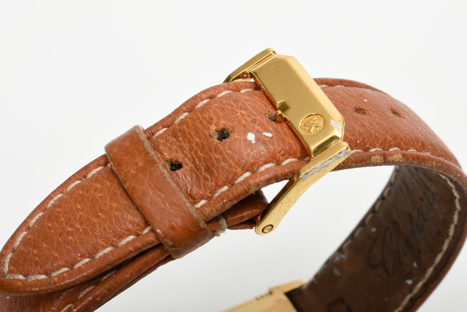Jaeger LeCoultre Reverso Classique Gelbgold 750 Armbanduhr, Quarzwerk, Wendegehäuse mit verso gravi - Bild 4 aus 5