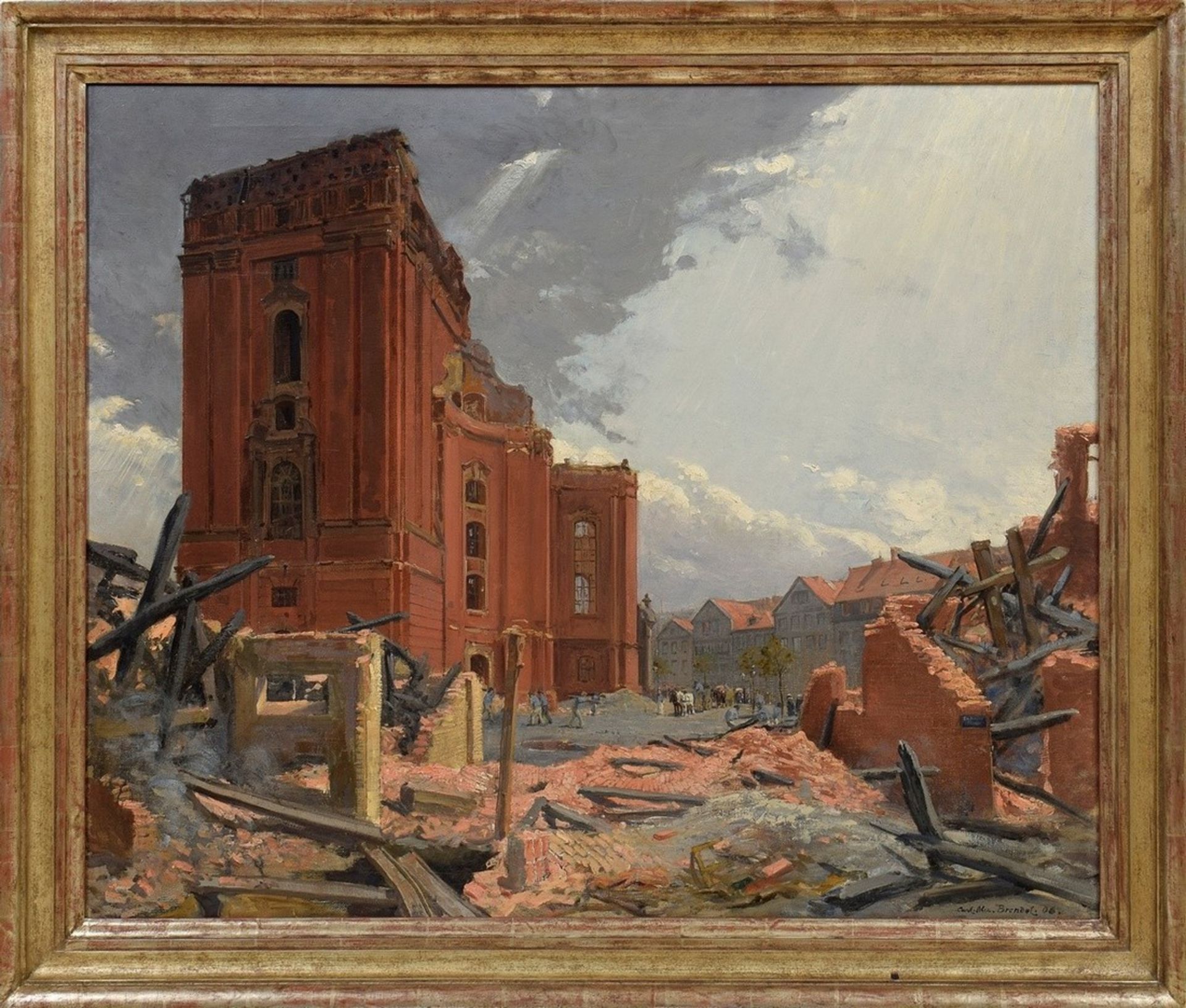 Brendel, Karl Alexander (1877-1945) "The ruins of Sankt Michaelis after the fire" 1906, oil/canvas  - Image 2 of 6