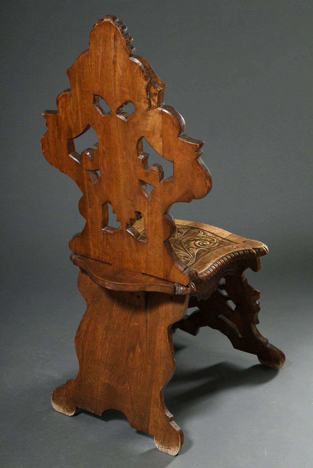 2 pieces Wilhelminian board chair and armchair with opulent carvings "grotesques and masks", h. 46/ - Image 5 of 12