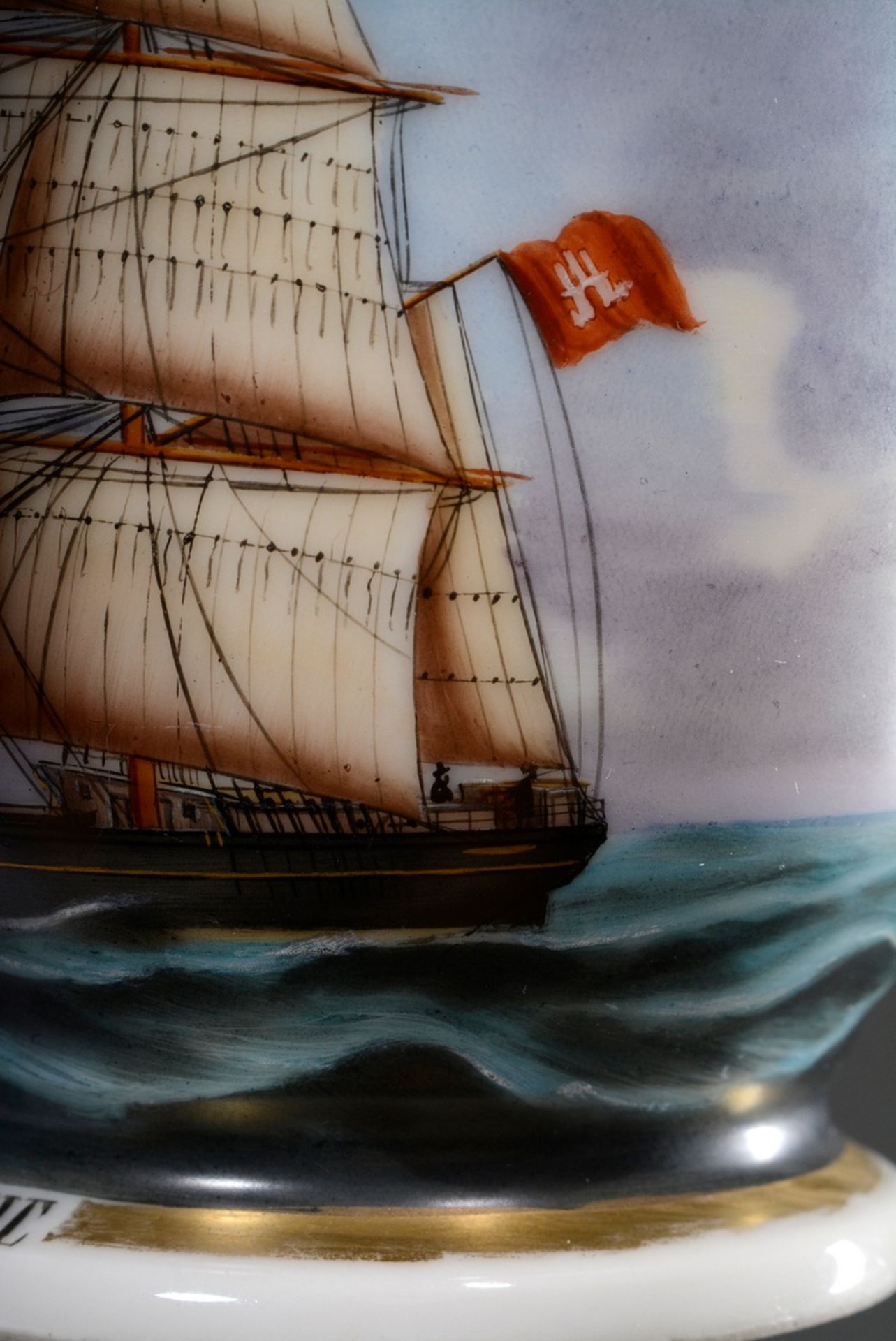 Captain's cup/UT: Brigg "Pacific", built by Schau & Oltmanns/Geestemünde 1860, captains: T. Fedders - Image 5 of 7