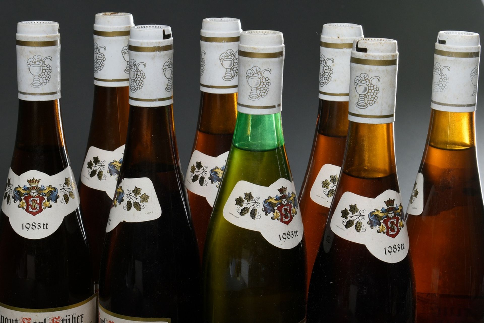 8 bottles 1983 white wine "Riesling Auslese", semi-dry, Winery Karl Stüber, Kindenheim Weinstrasse, - Image 4 of 4